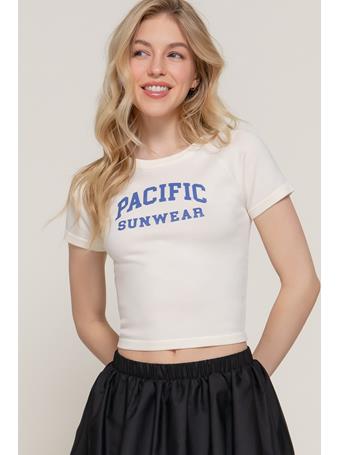 ACTIVE BASIC - Short Sleeve Round Neck Graphic Spring Sweater CREAM/BLUE