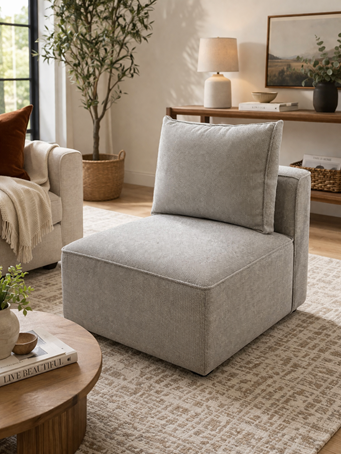 MARINER HOME - Kenna Modular Armless Chair 454 - GREY