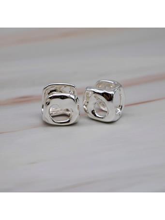 COCO ANGEL - Square Ear Stud SILVER