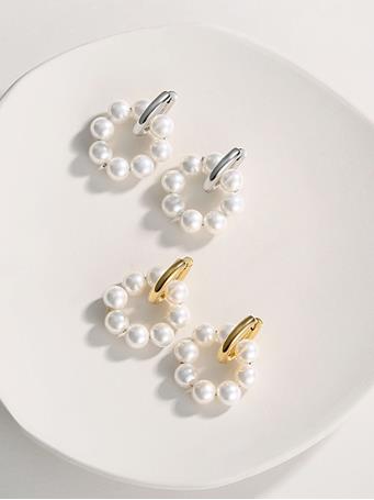 COCO ANGEL - 18K Gold Plated/925 Silver 8 Pearl Ear Cuff GOLD