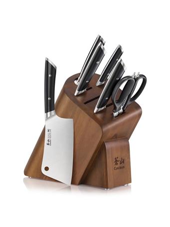 CANGSHAN CUTLERY - Helena Series 7-Piece Cleaver Knife Block Set BLACK