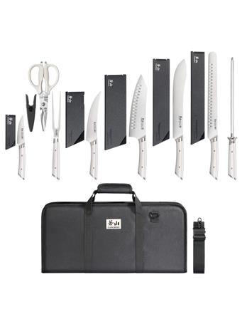 CANGSHAN CUTLERY - Helena Series 9-Piece BBQ Knife Set with Black Bag WHITE