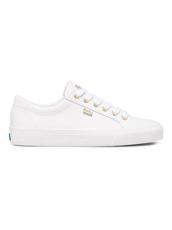 KEDS - Women's Jump Kick Leather Sneakers WHITE/GOLD