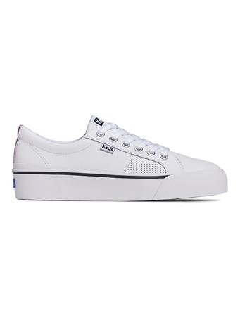 KEDS - Women's Jump Kick Duo Leather Webbing Sneaker WHITE