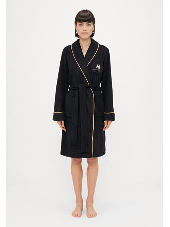 RALPH LAUREN - Shawl Collar Short Dalton Robe BLACK