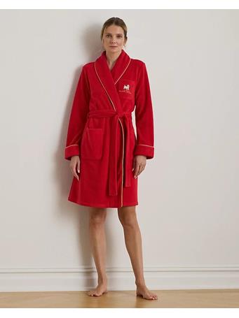 RALPH LAUREN - Shawl Collar Short Dalton Robe RED