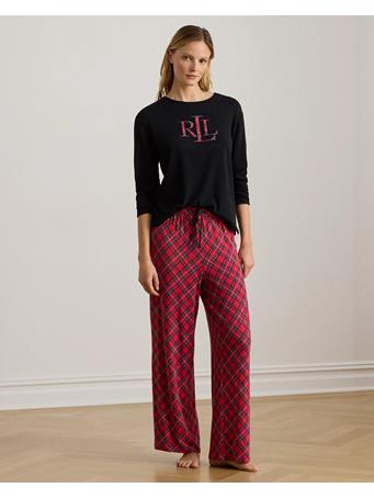 RALPH LAUREN - Plaid Cotton-Blend Pyjama Set REDPLAID