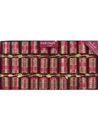 ROBIN REED - Christmas Crackers - Tartan Design - Box of 10 TARTAN