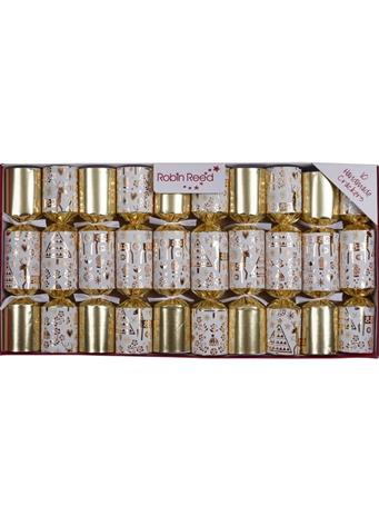 ROBIN REED - Christmas Crackers - Gold Shiny Reindeer - Box of 10 GOLD