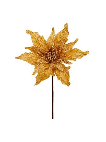 KURT S. ADLER - Gold Velvet Poinsettia Pick GOLD