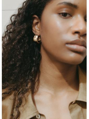 MANGO - Twisted Hoop Earrings GOLD