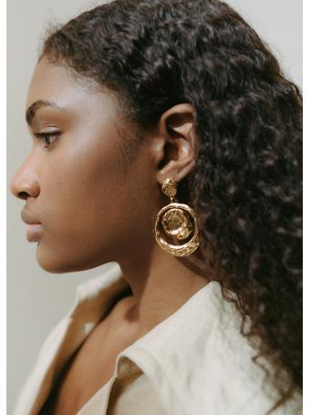 MANGO - Hanging Earrings With Circular Design GOLD