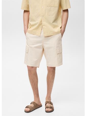 MANGO - Cargo Bermuda Shorts OFF WHITE