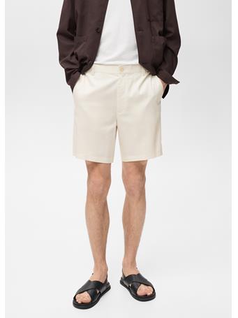 MANGO - Straight Fluid Bermuda Shorts CREAM