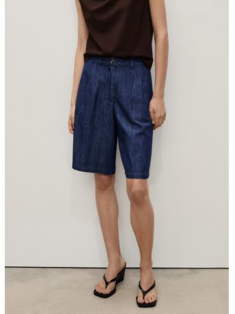 MANGO - Straight-fit Rinse-wash Denim Bermuda Shorts DARK BLUE