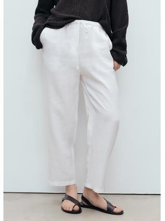 MANGO - Straight Linen-blend Pants NATURAL WHITE