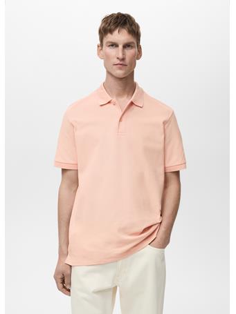 MANGO - Regular-fit Cotton Piqué Polo Shirt PINK