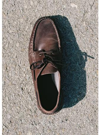 MANGO - Leather Nautical Shoes OLIVE
