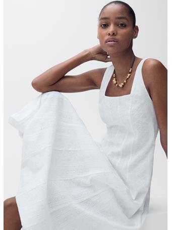MANGO - Embroidered Dress With Puffed Hem WHITE