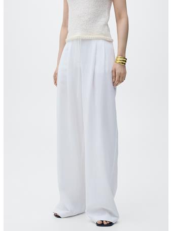 MANGO - Lyocell Suit Pants With Bow Belt WHITE