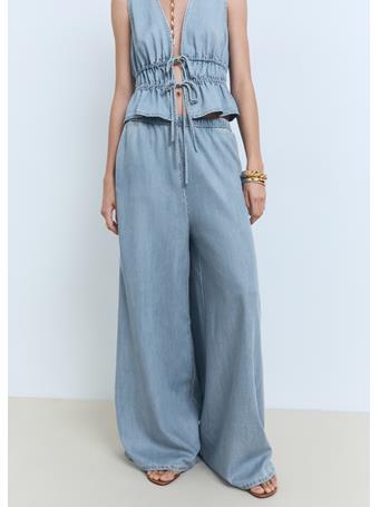 MANGO - Lyocell Palazzo Pants LT-PASTEL BLUE