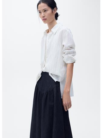 MANGO - Flared Denim Skirt DARK BLUE