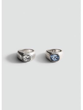 MANGO - Crystal Rings Set LT PASTEL GREY