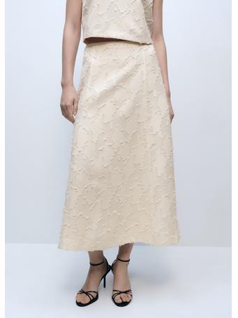 MANGO - Textured Flared Skirt NATURAL WHITE