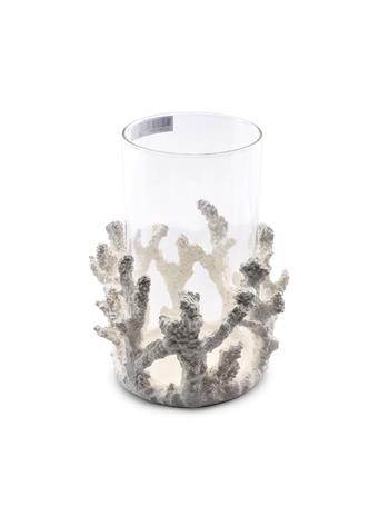 DIAMOND STAR GLASS - Coral Candle Holder WHITE