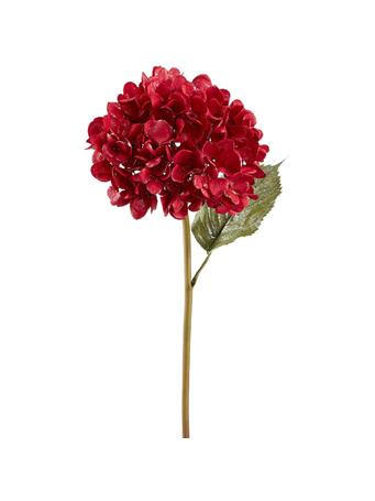 ALL STATE FLORAL - 23" Glittered Artificial Hydrangea Flower Stem RED