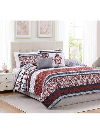 RAMALLAH TRADING CO - Conner Damask Quilt Set RED