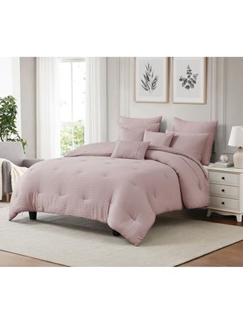 RAMALLAH TRADING CO - Bryce Pinch Pleat 8-Piece Comforter Set BLUSH