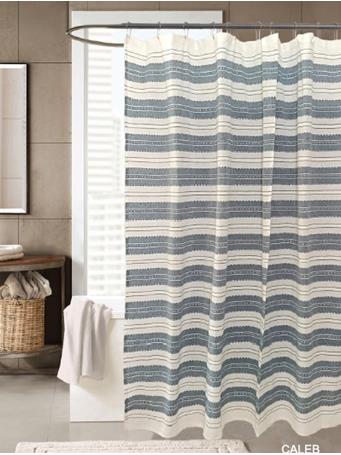RAMALLAH TRADING CO - Caleb Cotton Shower Curtain BLUE