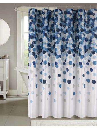 RAMALLAH TRADING CO - Cedar Watercolor Printed Shower Curtain NAVY BLUE