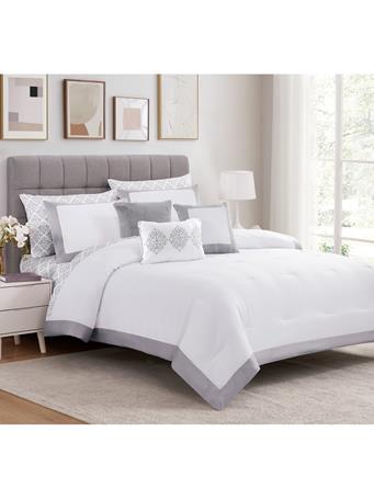 RAMALLAH TRADING CO - Bridgetown Satin Hotel Comforter with Sheet Set SILVER
