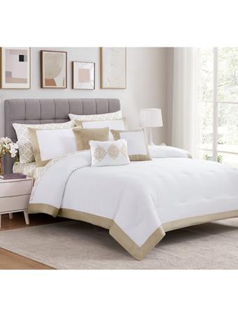 RAMALLAH TRADING CO - Bridgetown Satin Hotel Comforter with Sheet Set TAUPE