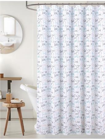 RAMALLAH TRADING CO - Faith Printed Shower Curtain WHITE