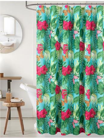 RAMALLAH TRADING CO - Lei Printed Shower Curtain GREEN