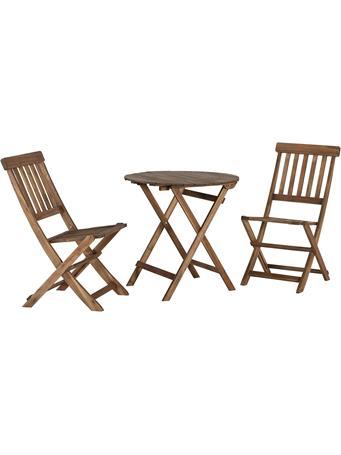 LINON HOME PRODUCTS - Catalan Finished Three Piece Foldable Bistro Cafe Set BROWN