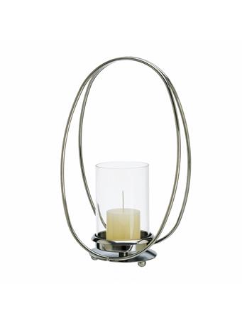 DIAMOND STAR GLASS - Metal Candle Holder SILVER