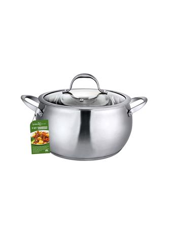 AMERICAN DREAM HOME GOODS - 3-Quart Stainless Steel Casserole with Tempered Glass Lid STAINLESS STEEL