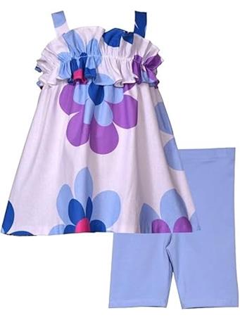 BONNIE JEAN - Girls' Floral Top & Shorts Set BLUE