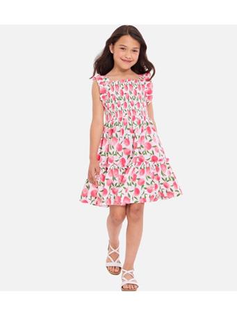 BONNIE JEAN - Georgia Smocked Peach Dress PEACH