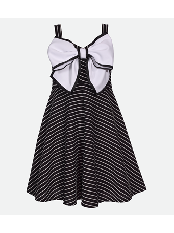 BONNIE JEAN - Isabella Striped Party Dress WHITE BLK