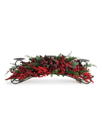 MELROSE INTERNATIONAL - Pine and Mixed Berry Centerpiece GREEN
