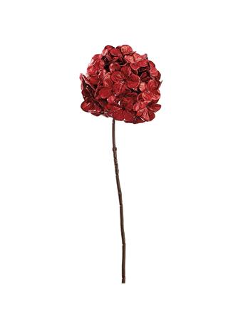 ALL STATE FLORAL - 26" Metallic Artificial Hydrangea Flower Stem RED