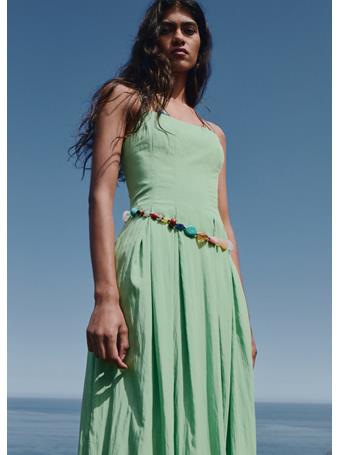 MANGO - Midi-dress With Pleats GREEN