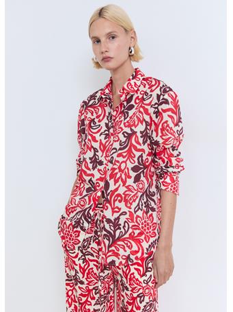 MANGO - Flowy Printed Pants NATURAL WHITE