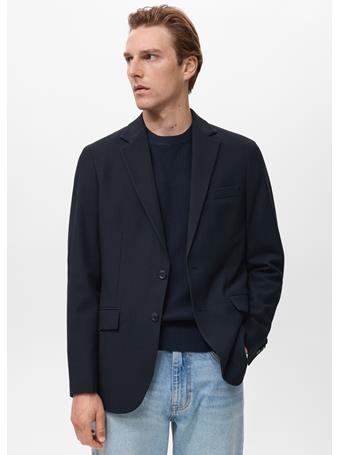 MANGO - Verner Slim-fit Cotton Blazer NAVY