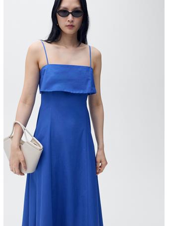 MANGO - Flared Cotton Dress BLACK